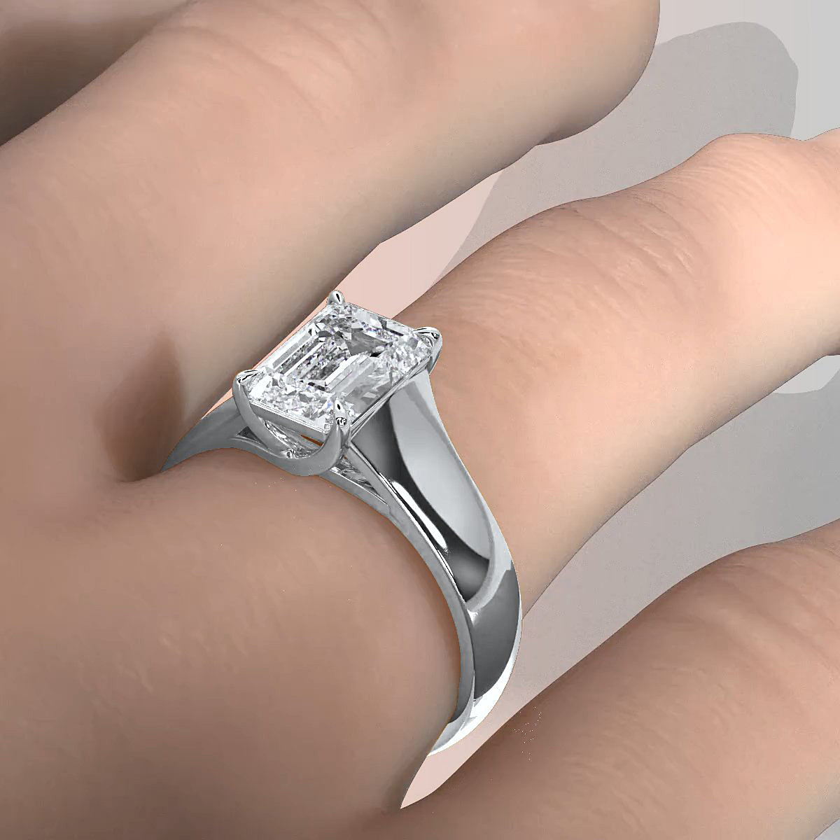 5g Trellis Solitaire Lab Grown Diamond IGI Certified Engagement 5.5mm Ring 1.00 Ctw.